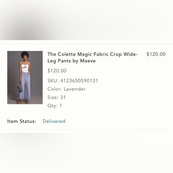 Anthropologie Maeve Colette Magic Fabric Crop Wide-Leg Pants – Lavender (NWT) - Picture 3 of 4